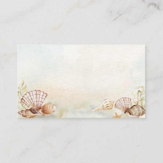 Tropisch strand Seashells Coastal Weddenschap Webs Informatiekaartje (Achterkant)