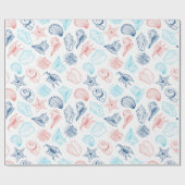 Tropisch strand Seashells Patroon Cadeaupapier (Vlak)