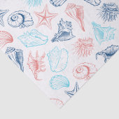 Tropisch strand Seashells Patroon Tissuepapier (Detail)