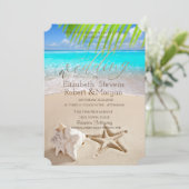 Tropisch strand, Seastar, Seashell Kaart (Staand voorkant)