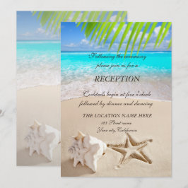 Tropisch strand, Seastar, Seashell Reception Kaart