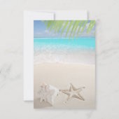 Tropisch strand, Seastar, Seashell RSVP Kaart (Achterkant)