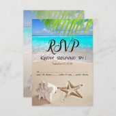 Tropisch strand, Seastar, Seashell RSVP Kaart (Voorkant / Achterkant)