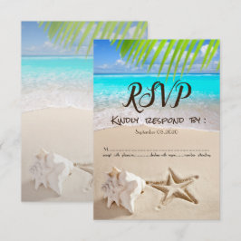 Tropisch strand, Seastar, Seashell RSVP Kaart