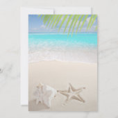 Tropisch strand, Seastar, Seashell sparen de Datum Save The Date (Achterkant)