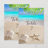 Tropisch strand, Seastar, Seashell Table Kaart (Voorkant / Achterkant)