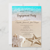 Tropisch strand, Seastar, Seashell Verloving Kaart (Voorkant)