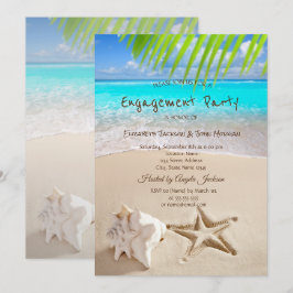 Tropisch strand, Seastar, Seashell Verloving Kaart