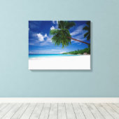 Tropisch strand | Seychellen Canvas Afdruk (Insitu (Houten vloer))