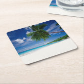 Tropisch strand | Seychellen Kartonnen Onderzetters (Schuin)