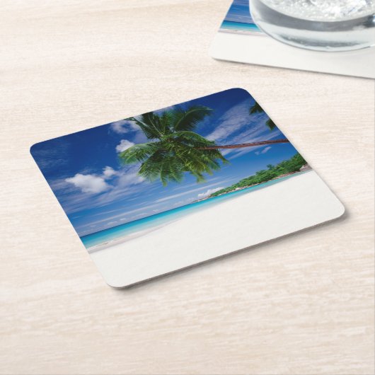 Tropisch strand | Seychellen Kartonnen Onderzetters (Schuin)