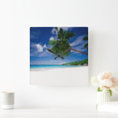 Tropisch strand | Seychellen Vierkante Klok (Huis)