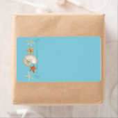 Tropisch strand Shells Starfish Nautilus Summer Etiket (Insitu)