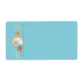 Tropisch strand Shells Starfish Nautilus Summer Etiket (Voorkant)