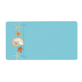 Tropisch strand Shells Starfish Nautilus Summer Etiket (Voorkant)