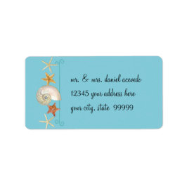 Tropisch strand Shells Starfish Nautilus Summer Etiket