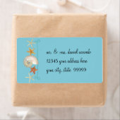 Tropisch strand Shells Starfish Nautilus Summer Etiket (Insitu)