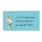 Tropisch strand Shells Starfish Nautilus Summer Etiket (Voorkant)