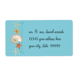 Tropisch strand Shells Starfish Nautilus Summer Etiket