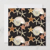 Tropisch strand Shells Starfish Nautilus Summer Kaart (Achterkant)