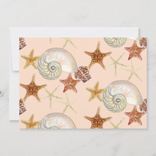 Tropisch strand Shells Starfish Nautilus Summer Kaart (Achterkant)