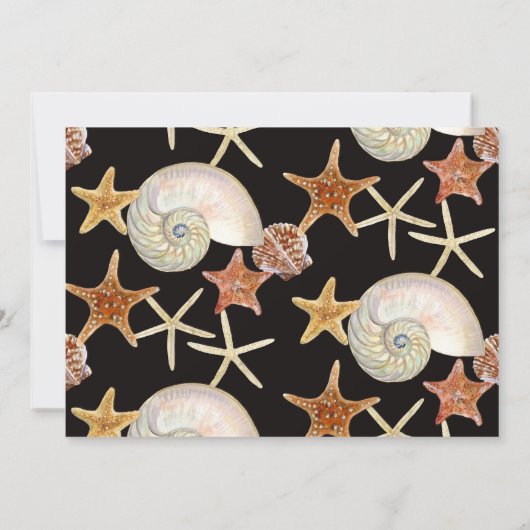 Tropisch strand Shells Starfish Nautilus Summer Kaart (Achterkant)