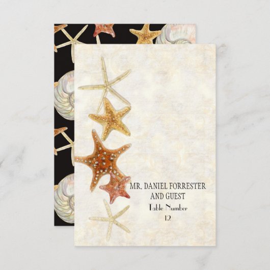 Tropisch strand Shells Starfish Nautilus Summer Kaart (Voorkant / Achterkant)