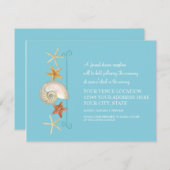 Tropisch strand Shells Starfish Nautilus Summer Kaart (Voorkant / Achterkant)