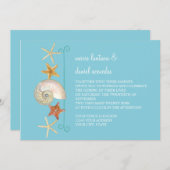 Tropisch strand Shells Starfish Nautilus Summer Kaart (Voorkant / Achterkant)