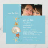 Tropisch strand Shells Starfish Nautilus Summer Kaart (Voorkant / Achterkant)