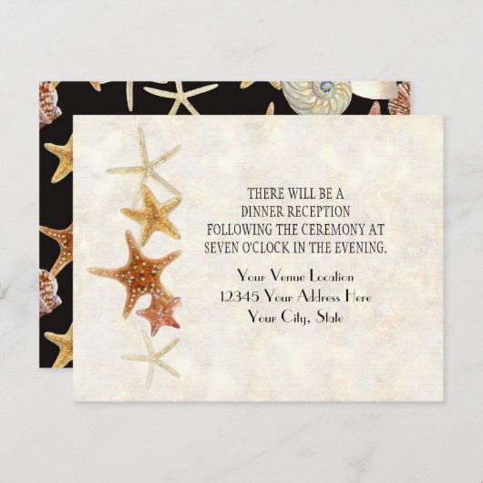 Tropisch strand Shells Starfish Nautilus Summer Kaart (Voorkant / Achterkant)