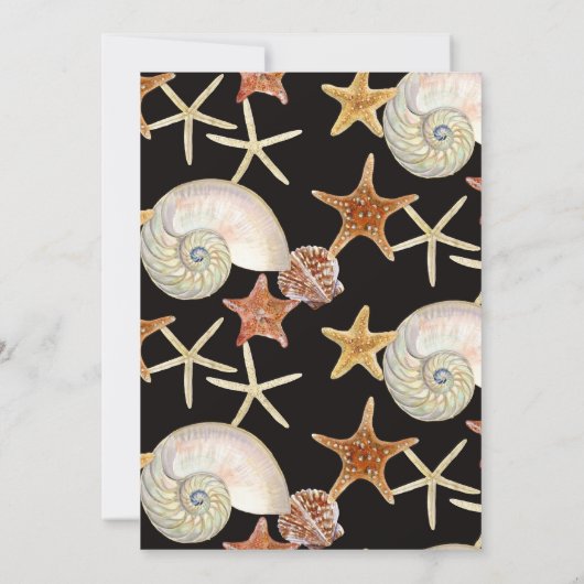 Tropisch strand Shells Starfish Nautilus Summer Kaart (Achterkant)