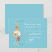 Tropisch strand Shells Starfish Nautilus Summer RSVP Kaartje (Voorkant / Achterkant)
