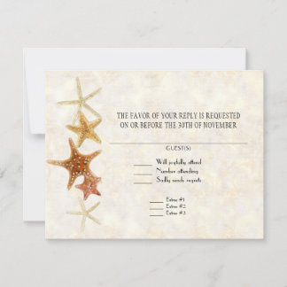 Tropisch strand Shells Starfish Nautilus Summer RSVP Kaartje
