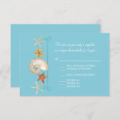 Tropisch strand Shells Starfish Nautilus Summer RSVP Kaartje (Voorkant / Achterkant)