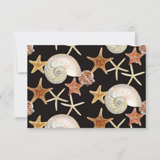Tropisch strand Shells Starfish Nautilus Summer RSVP Kaartje (Achterkant)
