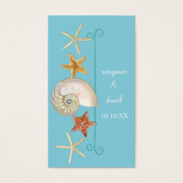 Tropisch strand Shells Starfish Nautilus Summer Visitekaartjes