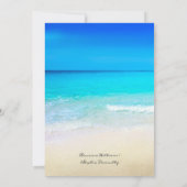 Tropisch strand Shore Floral Weddenschap Kaart (Achterkant)