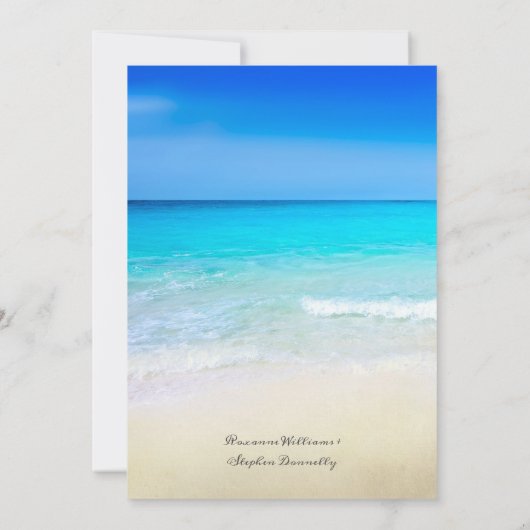 Tropisch strand Shore Floral Weddenschap Kaart (Achterkant)