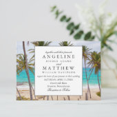 Tropisch  strand Shore Palm Weddenschap Kaart (Staand voorkant)