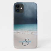 Tropisch strand Shore Sand Monogram Case-Mate iPhone Case (Achterkant)