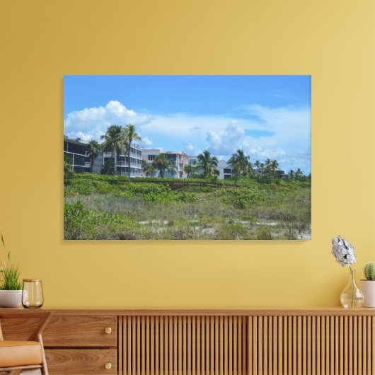 Tropisch strand side paradise canvas afdruk (Insitu (Woonkamer))