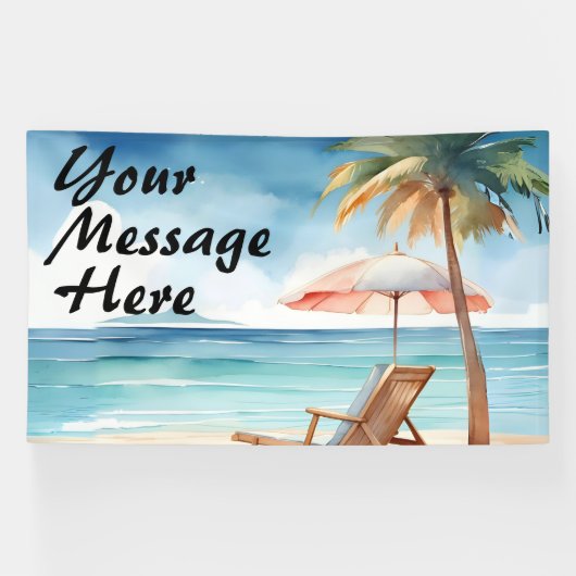 Tropisch strand spandoek (Horizontaal)