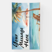Tropisch strand spandoek (Verticaal)