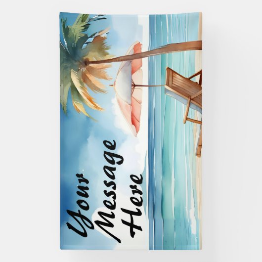 Tropisch strand spandoek (Verticaal)
