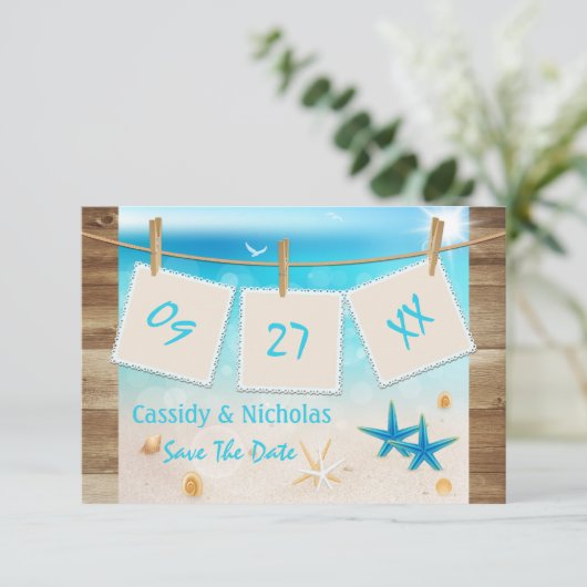Tropisch strand sparen de Datum Kaart (Staand voorkant)