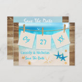 Tropisch strand sparen de Datum Kaart (Voorkant / Achterkant)