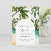 Tropisch strand sparen de Datum Save The Date (Staand voorkant)