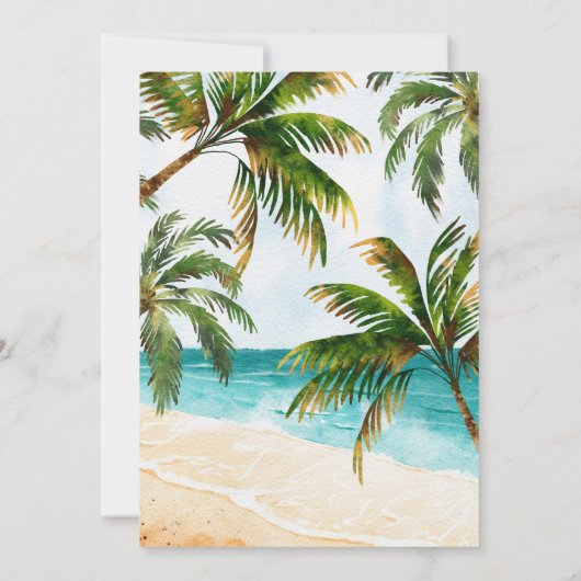 Tropisch strand sparen de Datum Save The Date (Achterkant)