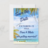 Tropisch strand sparen de Datum Save The Date (Voorkant)